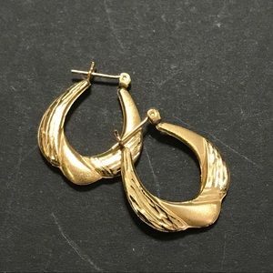14 karat gold earrings, diam-size of a nickel